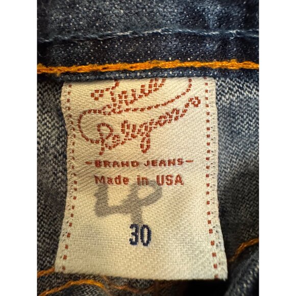 Vintage Y2K True Religion Flare Jeans Womens Size 30 Dark Wash Denim Made In USA - Picture 6 of 6